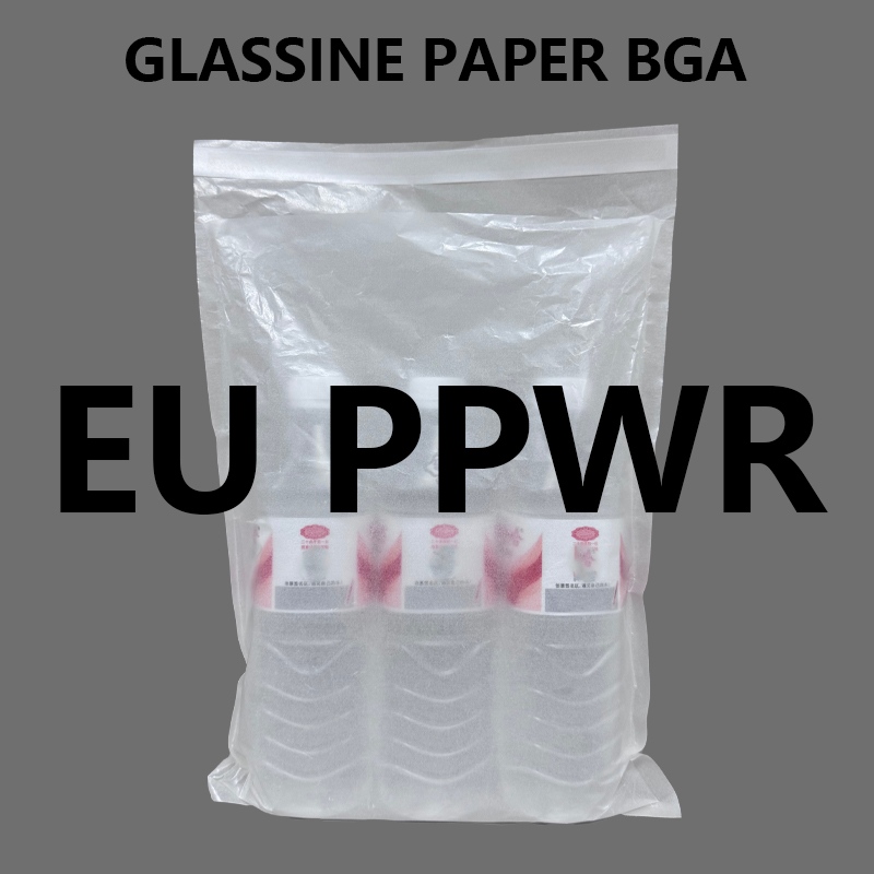 EU PPWR রেডি কাস্টম গ্লাসিন পেপার ব্যাগ 100% বিশুদ্ধ কাগজ প্লাস্টিক ফ্রি প্যাকেজিং