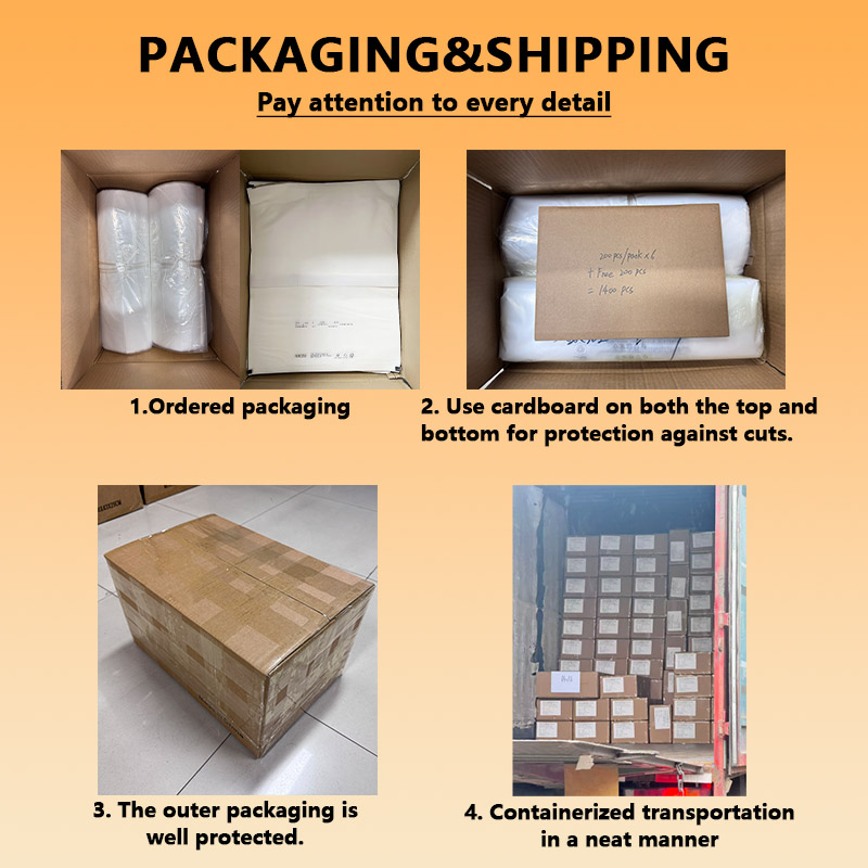 Custom size recycled LDPE packaging bag with adjustable width and height